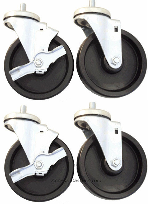 5 inch caster set of 4 for true refrigeration units