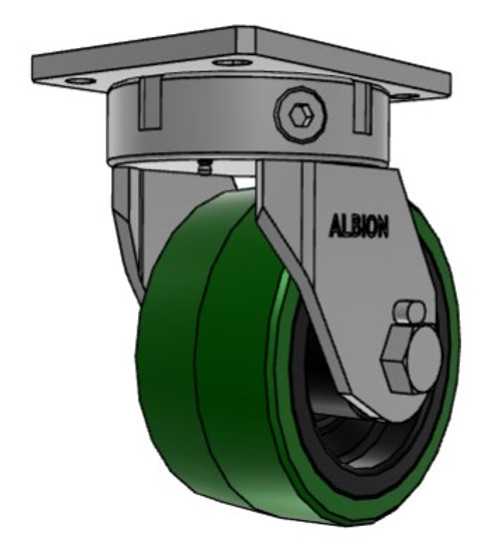 610PX08709S Albion 8" Kingpinless Swivel  Caster, Thick Polyurethane on Cast Iron 610PX08709S Albion 8" Kingpinless Swivel  Caster, Thick Polyurethane on Cast Iron