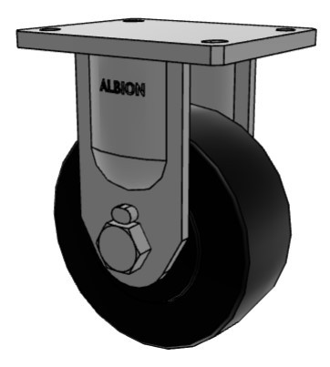 610NX08528R Albion Heavy Duty 8" rigid caster with Trionix wheel