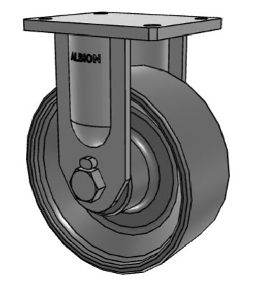 Albion 610FS10709R heavy duty rigid caster with 10" x 4" forged steel wheel