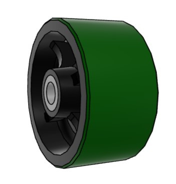 PY1080924 Albion 10" x 5" Polyurethane on Cast Iron Wheel with 1-1/2" Tapered Bearings