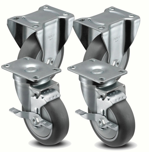 4" TPR light duty caster set