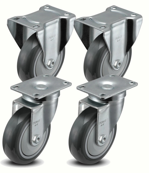 4" TPU light duty caster set