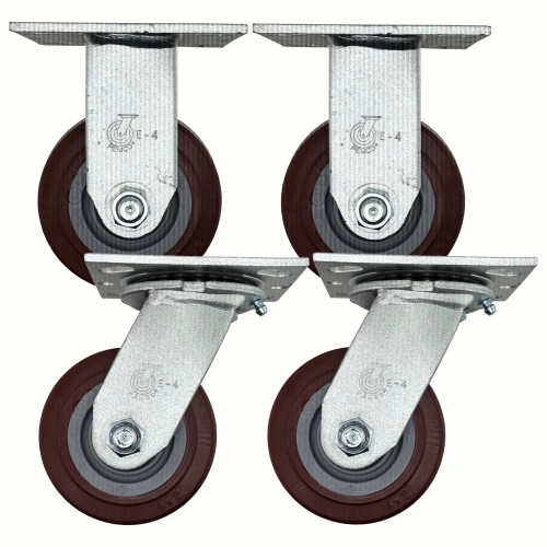 4" Thermo-Urethane Medium Duty Caster Wheel SET