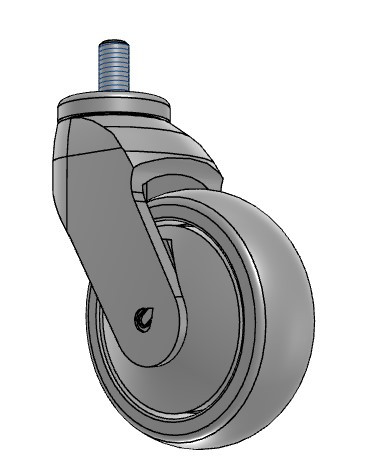 GKR-S-100-PTE/K-TS02-G Tango 100 MM Medical Caster with 1/2-13 x 1" stem