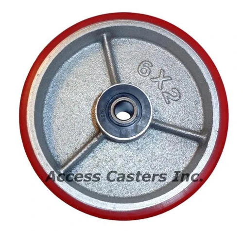 6" Poly on cast wheel