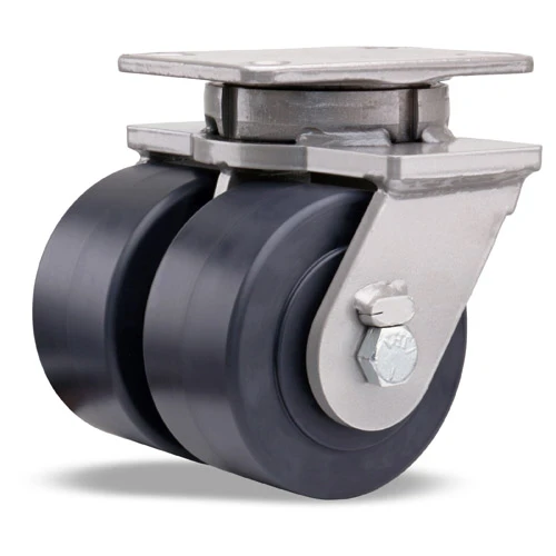 S-ZFSEC2-63NYB Hamilton Spinfinity® Super Endurance Dual Swivel Caster with 6" x 3" Nylast Wheel