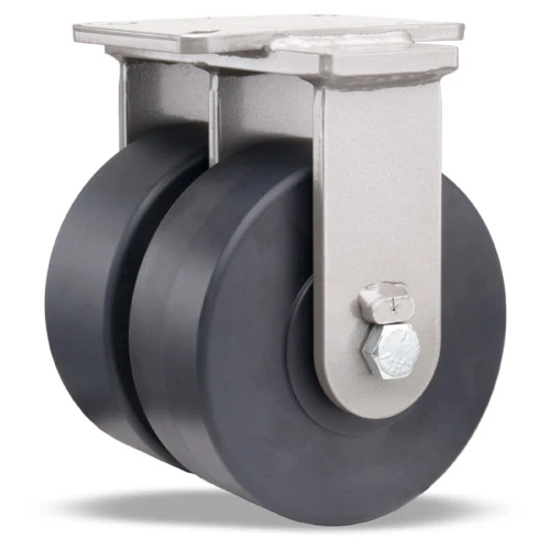 R-ZFSEC2-83NYB Hamilton Super Endurance Dual Wheel Rigid Caster with 8" x 3" Nylast Wheel