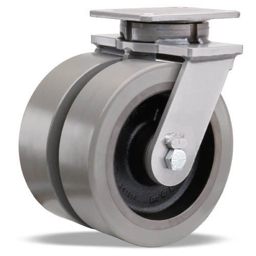 S-ZFSEC2-13GB95 Hamilton Spinfinity® Super Endurance Dual Swivel Caster with 10" x 3" DuraGlide Wheel 1" thick Polyurethane (95A) Wheel with 3/4" Sealed Precision Ball Bearings