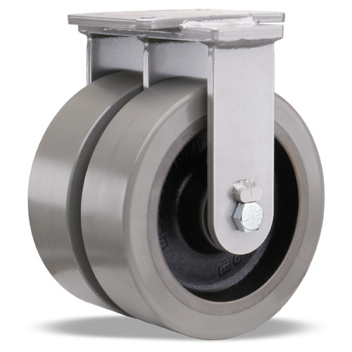 R-ZFSEC2-12GB95 Hamilton Super Endurance Dual Rigid Caster with 12" x 3" DuraGlide Wheel 1" thick Polyurethane (95A) Wheel with 3/4" Sealed Precision Ball Bearings