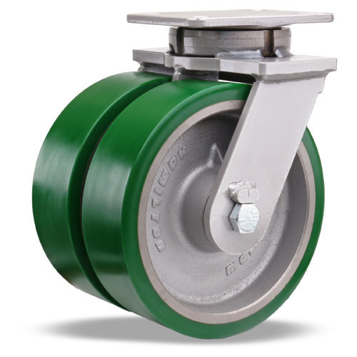 S-ZFSEC2-12DB Hamilton Spinfinity® Super Endurance Dual Swivel Caster with 12" x 3" Duralast Polyurethane (95A) on Cast Iron Wheel