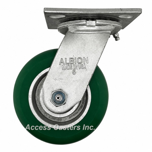 16PM05228S Albion 5" Swivel Caster with 95A Ergonomic Polyurethane Wheel