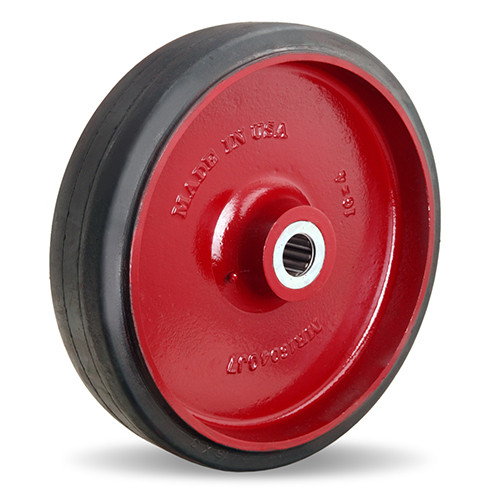 W-1640-R-1-1/4 Hamilton 16 x 4 Mold-on Rubber Wheel, 1.25" Roller Bearing