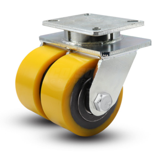 615PF06528S Albion 6" Kingpinless Dual Wheel Swivel Caster, Polyurethane Tread Wheel