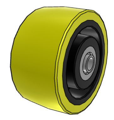 615PF06528R Albion 6" Dual Wheel Rigid Caster, Polyurethane Tread Wheel