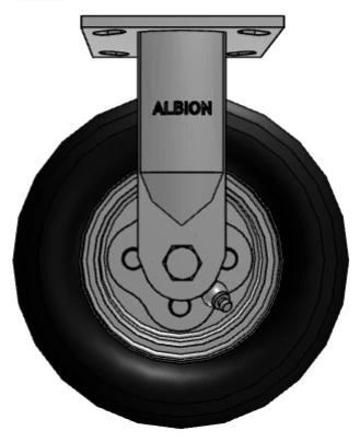 16SF10601R Albion 10" Pneumatic Rigid Caster, 4.10/4 wheel size, roller bearings in the wheel