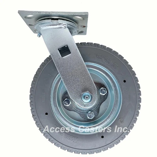 16SV08228S Albion 8" Swivel Caster with Gray No Flat Pneumatic Wheel