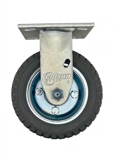 16SV06228R Albion 6" Rigid Caster with Gray No-Flat Pneumatic Wheel