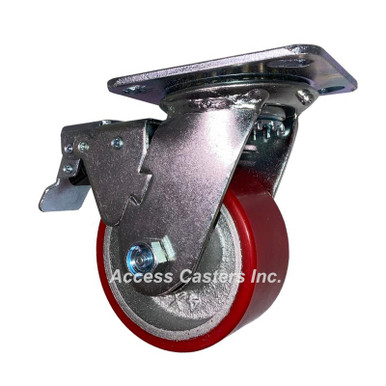 total lock caster brake system on CNC machine cart