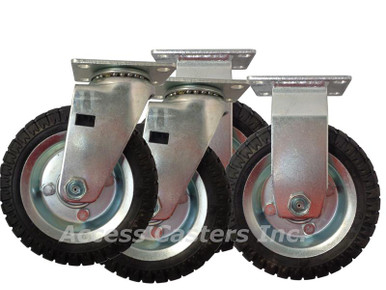 6TPRRM45INV Caster Set with Soft Wheels for Use on Rubbermaid 4500 Series Carts