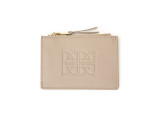 zipped card holder in taupe