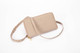 taupe purse with crossbody strap
