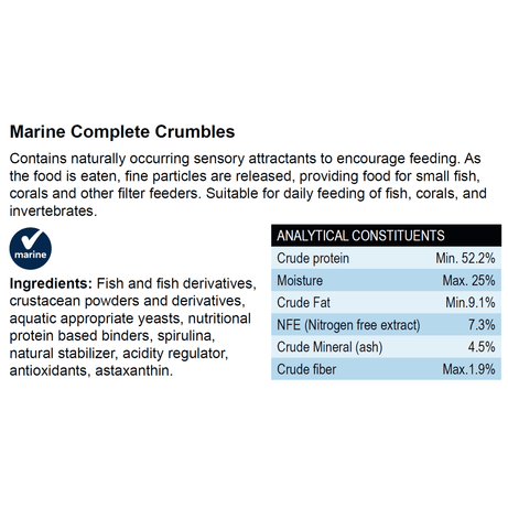 Nutramar Marine Complete Crumbles 1.75mm 5.5lbs 2500g :: 0739710