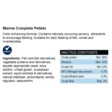 Nutramar Marine Complete Pellets 1.5mm 5.5lbs 2500g :: 0739960