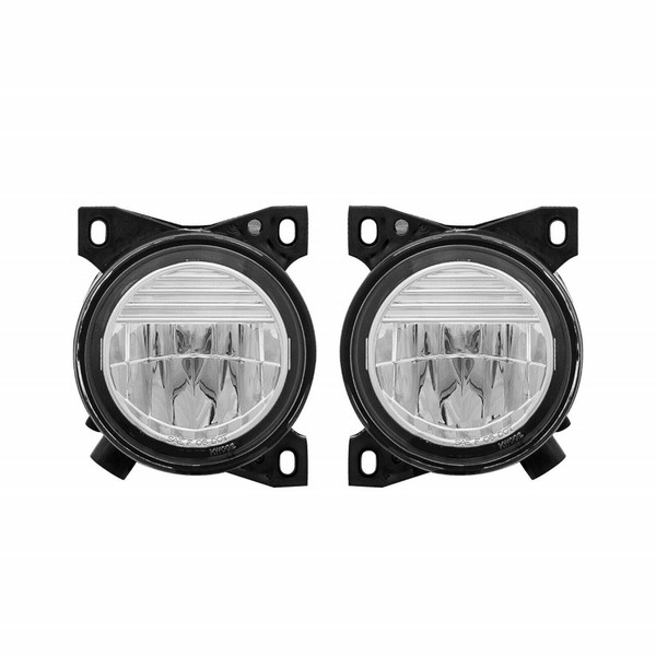 For Kenworth T660 2008-2017 Fog Light Driver and Passenger Side | Pair | Chrome Housing | LED
