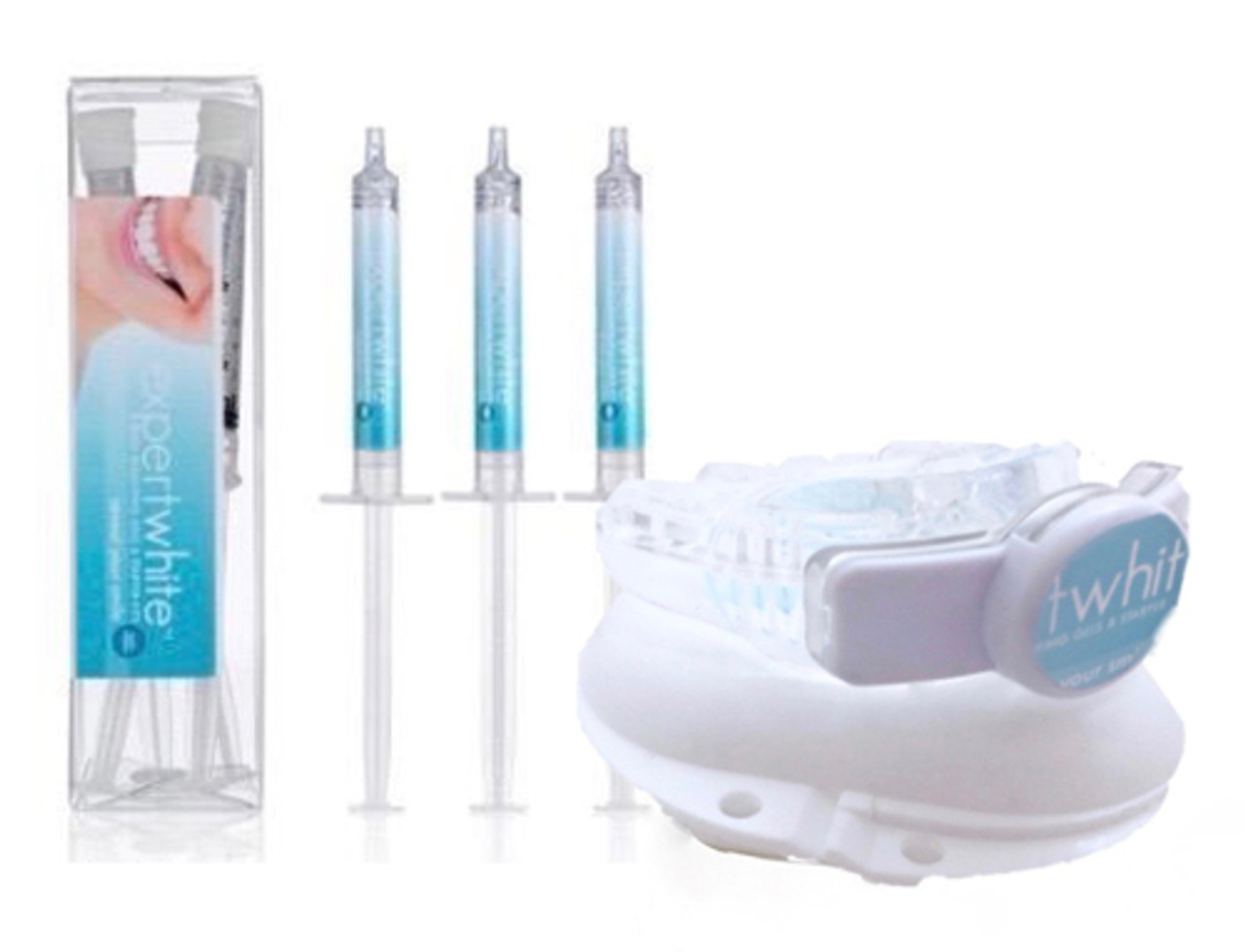 teeth whitening gel and led light