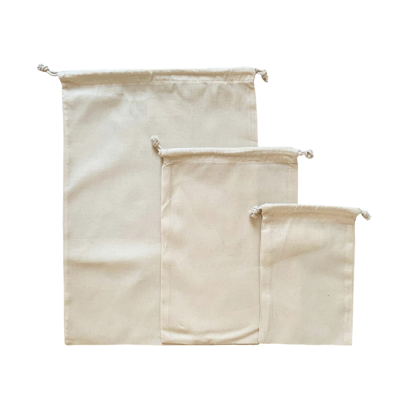 Cotton Drawstring Bags available in different sizes from Keepsake