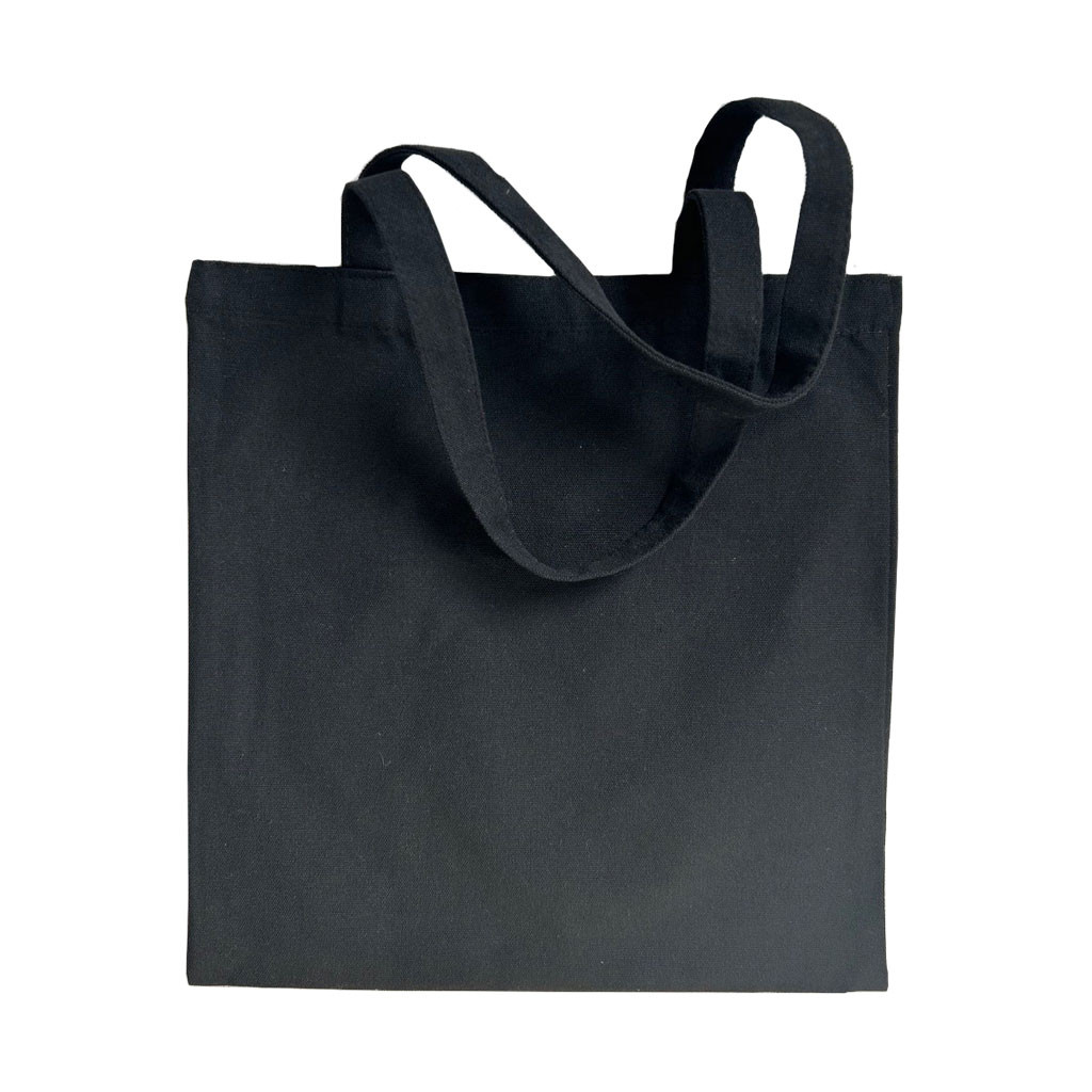 Thick 340gsm black cotton canvas tote bag