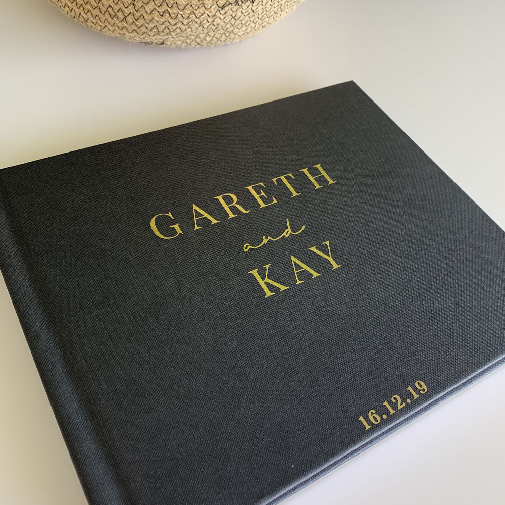 Custom made, personalized wedding guest books created by Keepsake Creative