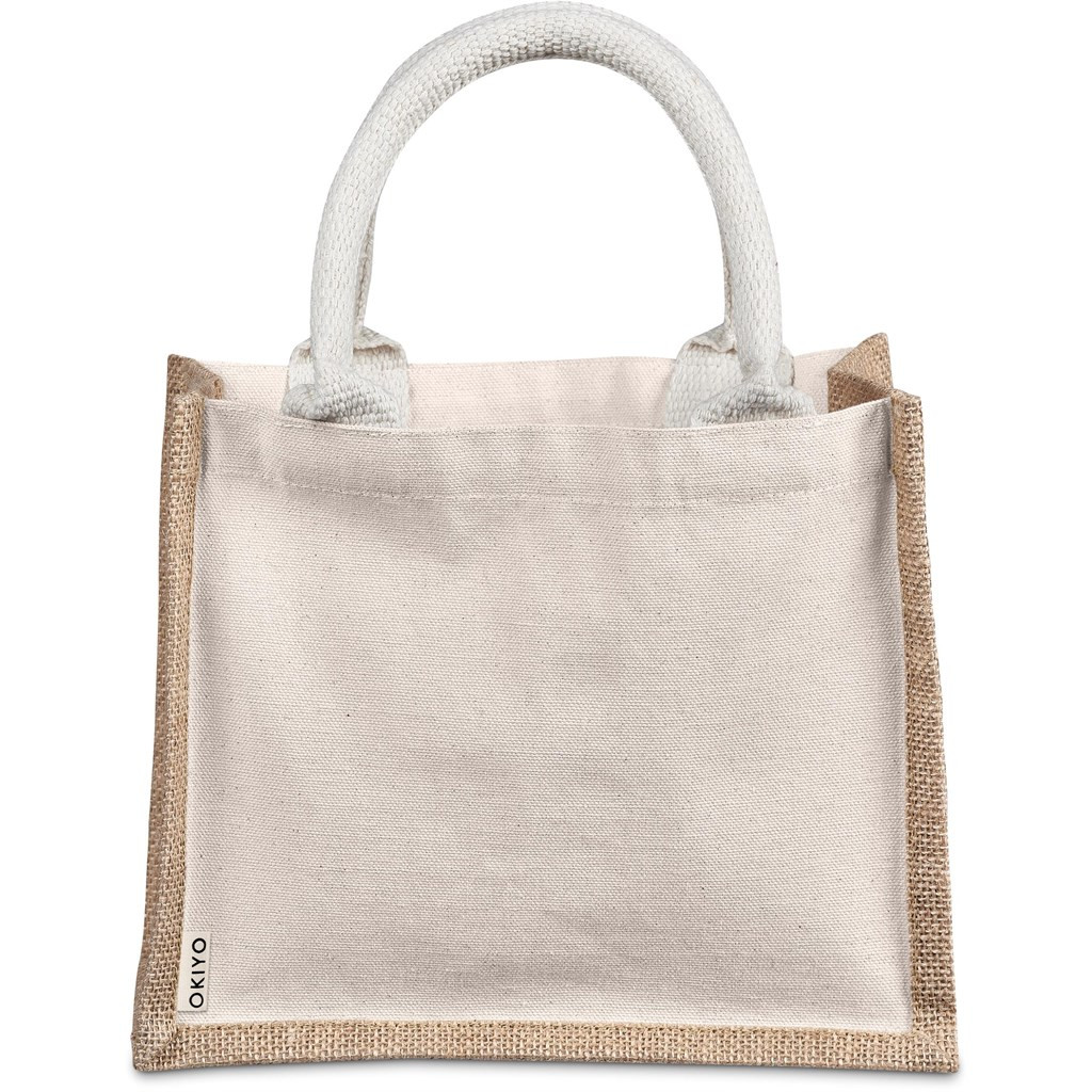 Small Natural Canvas & Jute Tote Gift Bags - Eco Friendly Shopping