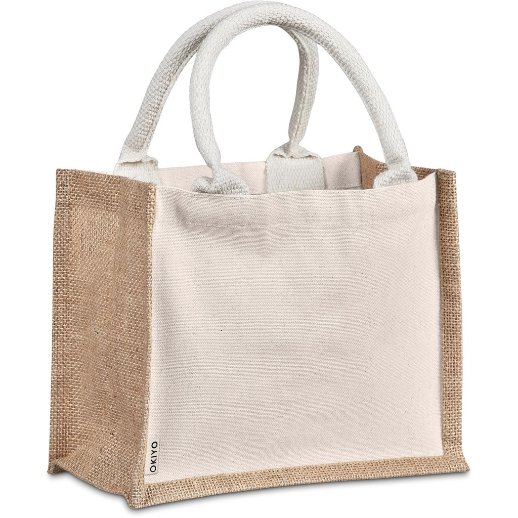 Small Natural Canvas Jute Tote Gift Bags Eco Friendly Shopping