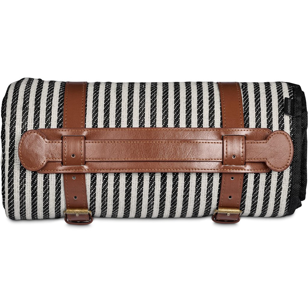 Padded picnic blanket with water resistant backing with PU leather