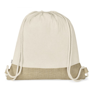 cotton & jute double drawstring bag cotton & jute double drawstring bag