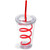Clear plastic cup with twisty straw Clear plastic cup with twisty straw