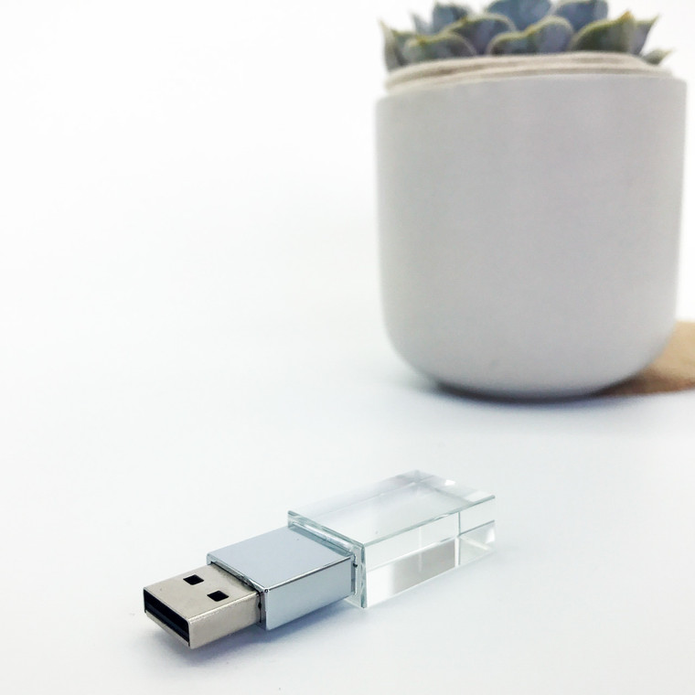 silver crystal usb flash drive