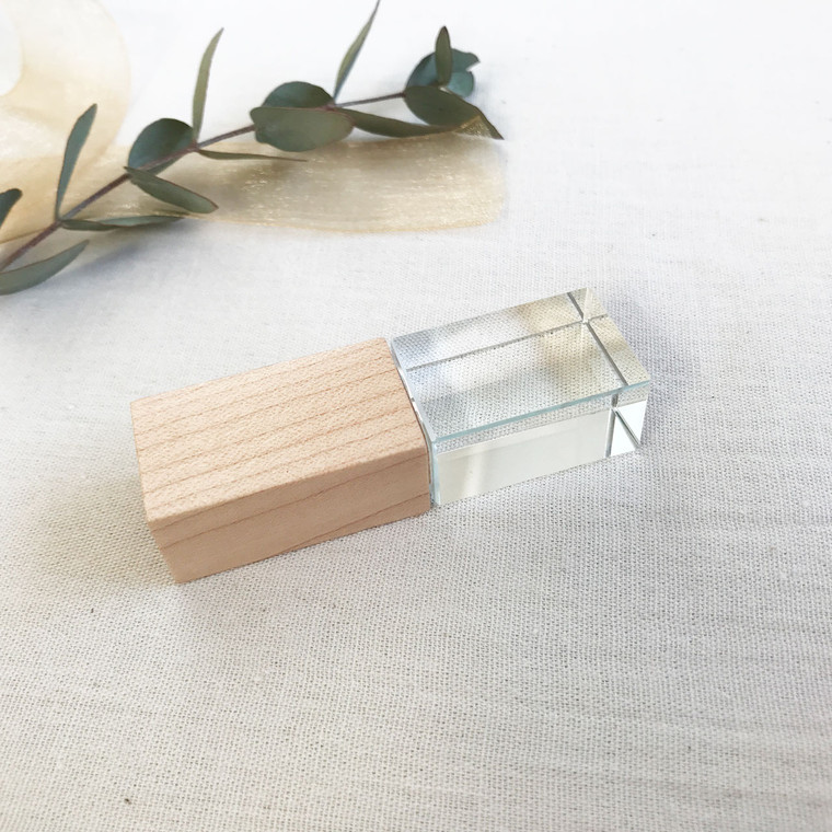 maple wood crystal usb flash drive