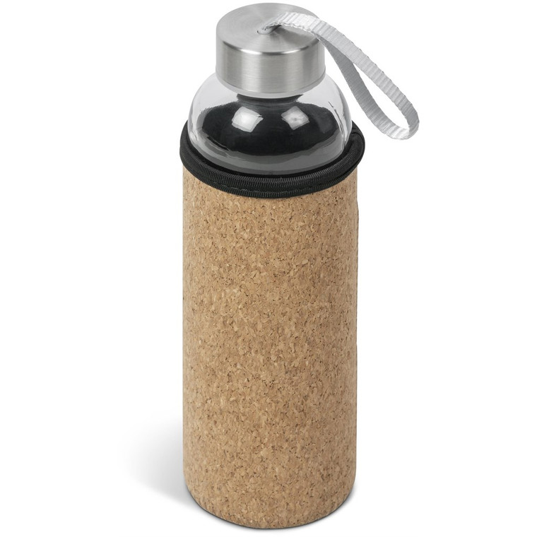 500ml glass water bottle with cork sleeve