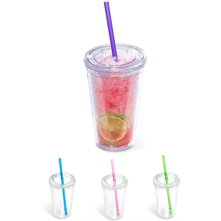 clear plastic tumbler with straw