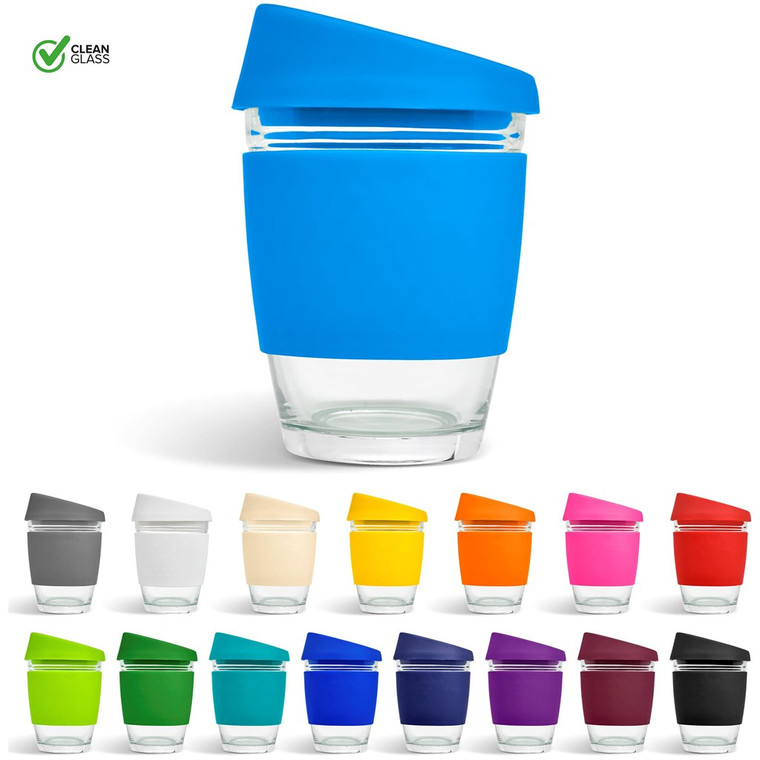 glass coffee cups with silicone lid