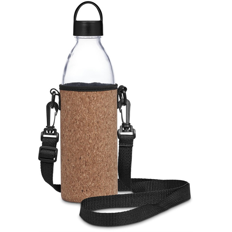 glass water bottle with carry strap