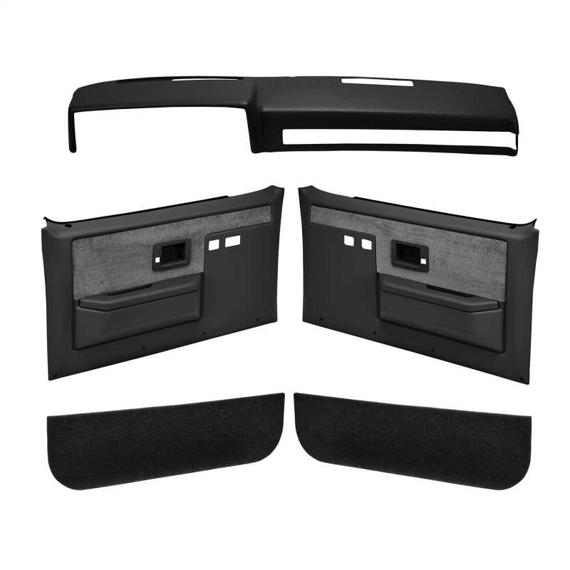Coverlay 18-601CF-BLK Black Interior Combo Kit Dash Cover Door Panels For Chevy