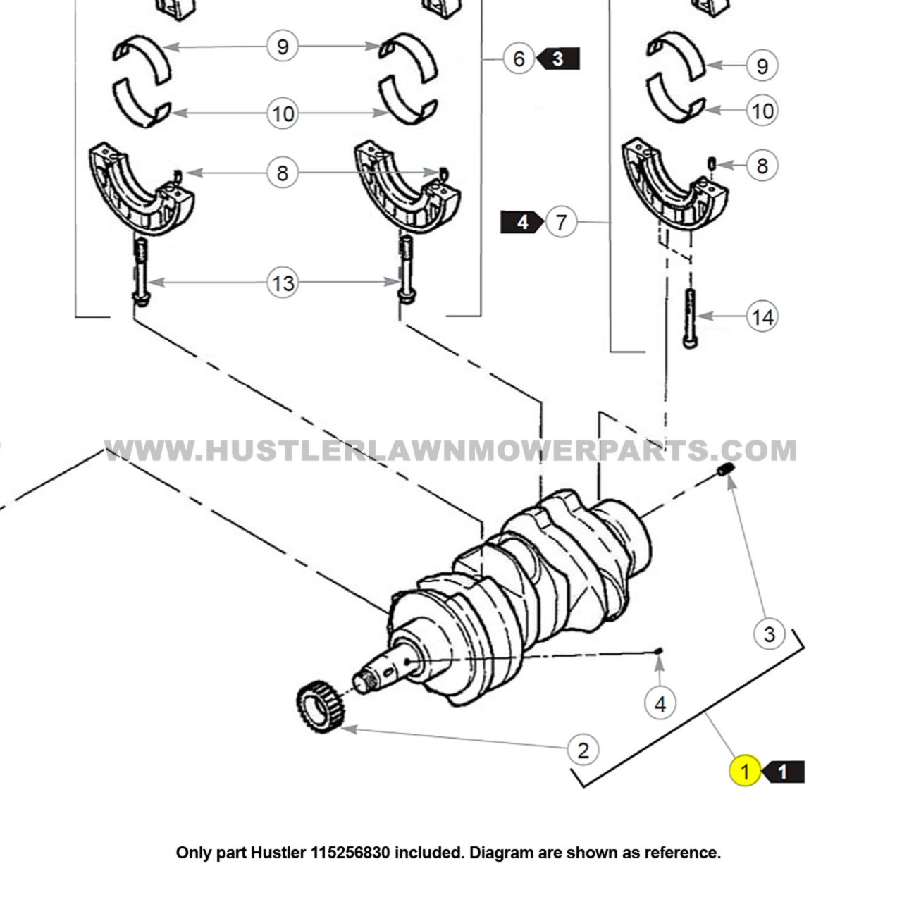 Hustler 115256830 Crank Shaft OEM | HUSTLER LAWN MOWER PARTS