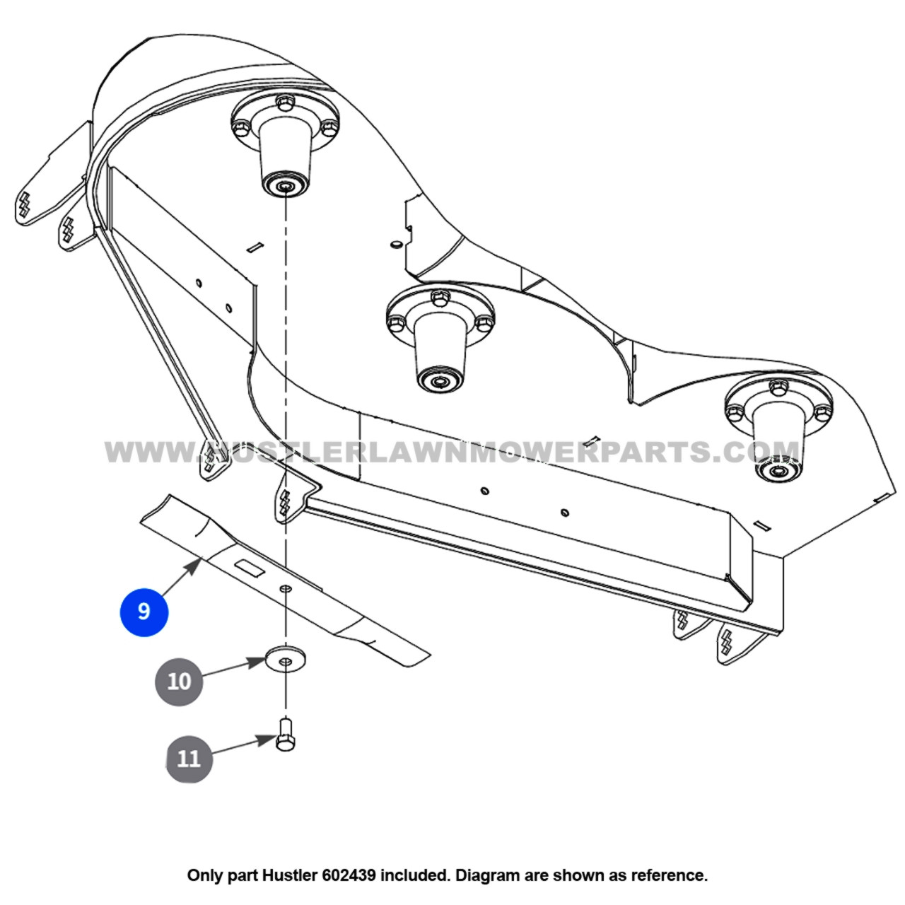 Hustler 602439 60" XONEi Big Dog Mower Blade OEM HUSTLER LAWN MOWER