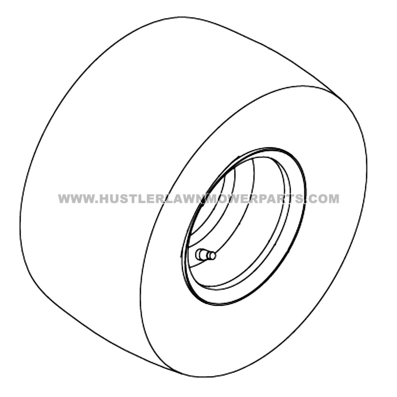 HUSTLER 607820 - TIRE/WHEEL 18X10.50-8 BLK - HUSTLER genuine