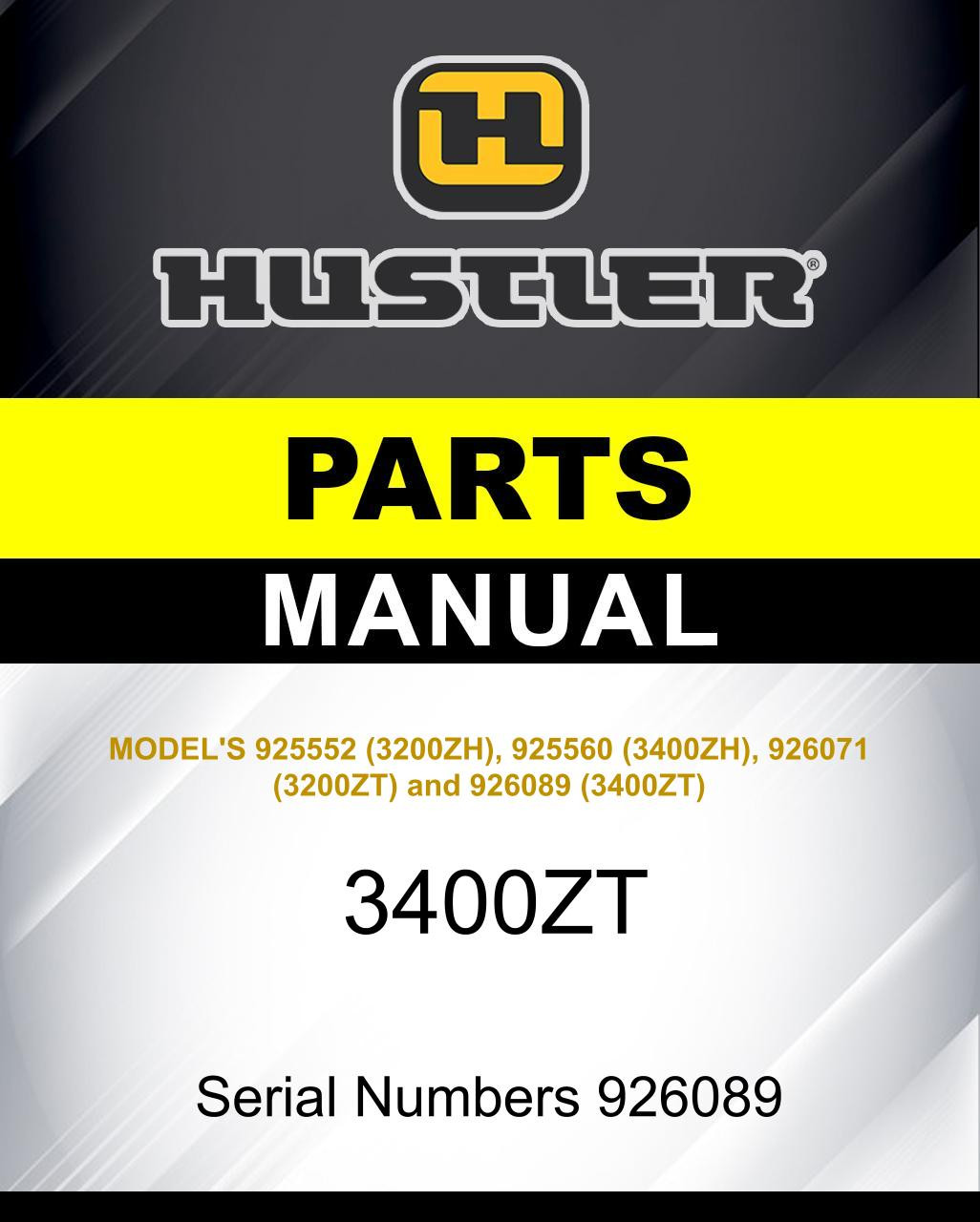 Hustler 3400ZT SN 926089 parts manual Hustler Lawnmower Parts