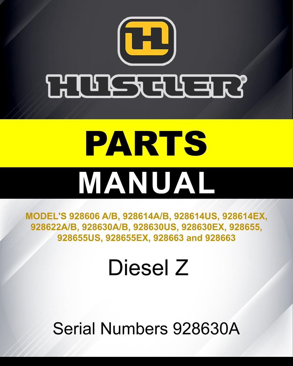 Hustler Diesel Z SN 928630A parts manual